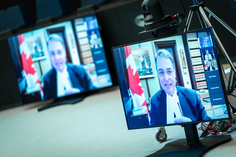 David SASSOLI, EP President in video meeting with Nancy PELOSI, Speaker of the United States House of Representatives and with Anthony ROTA, Speaker of the House of Commons of Canada