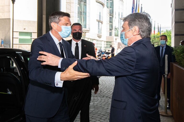 Снимка 3: David SASSOLI, EP President meets with Borut PAHOR, President of Slovenia