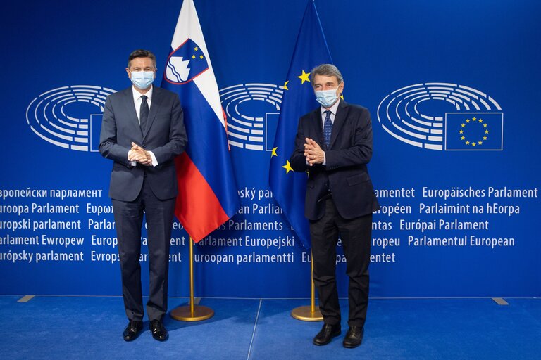 Nuotrauka 5: David SASSOLI, EP President meets with Borut PAHOR, President of Slovenia