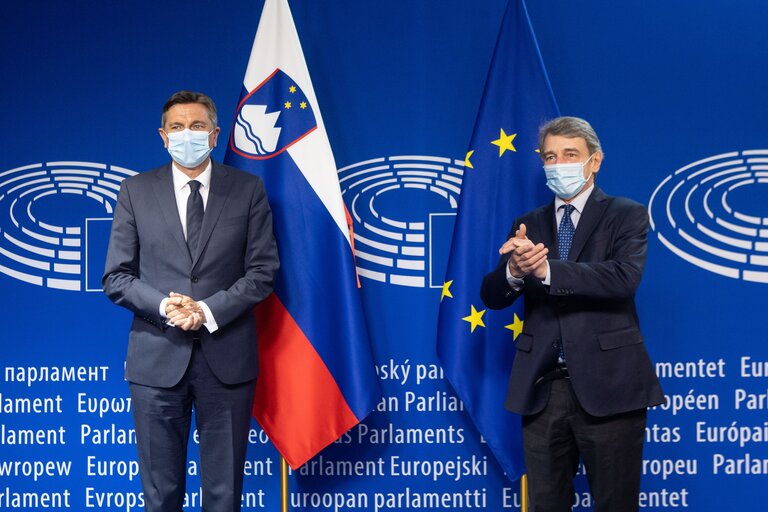 Nuotrauka 7: David SASSOLI, EP President meets with Borut PAHOR, President of Slovenia