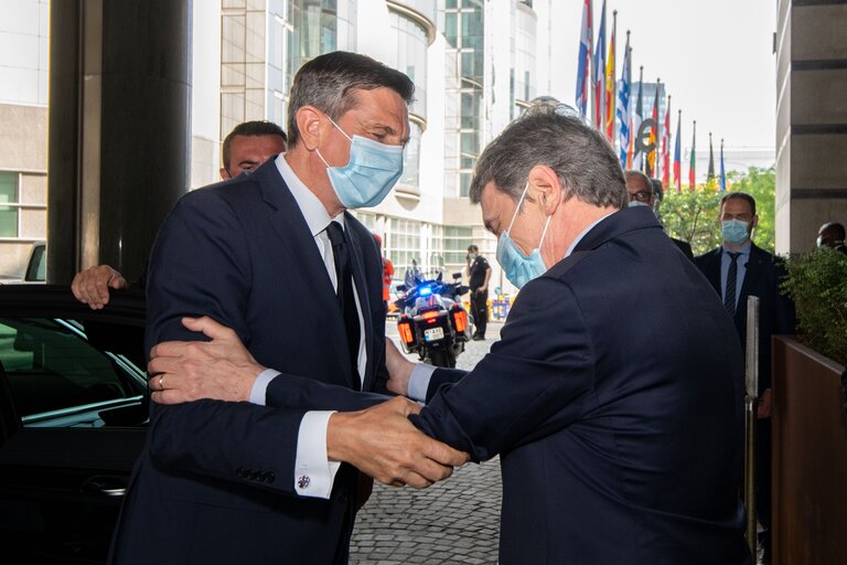 Снимка 4: David SASSOLI, EP President meets with Borut PAHOR, President of Slovenia