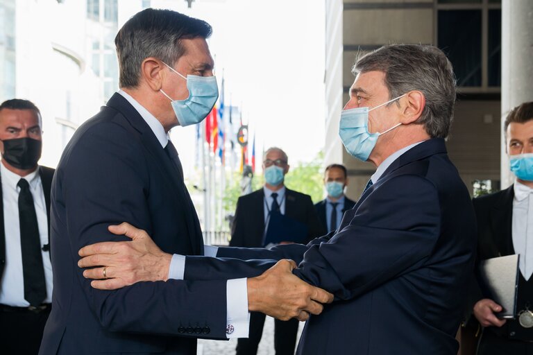 Nuotrauka 12: David SASSOLI, EP President meets with Borut PAHOR, Slovenian President