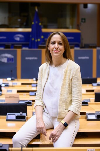 Cristina MAESTRE in the EP in Brussels.