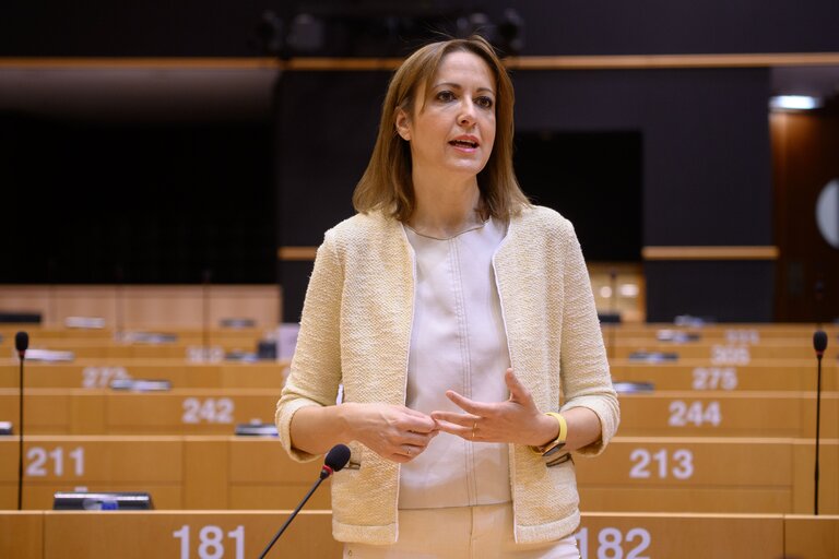 Cristina MAESTRE in the EP in Brussels.