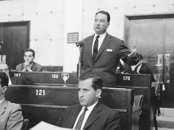 Maurice FAURE during a session Strasbourg, France, June 30 1960.