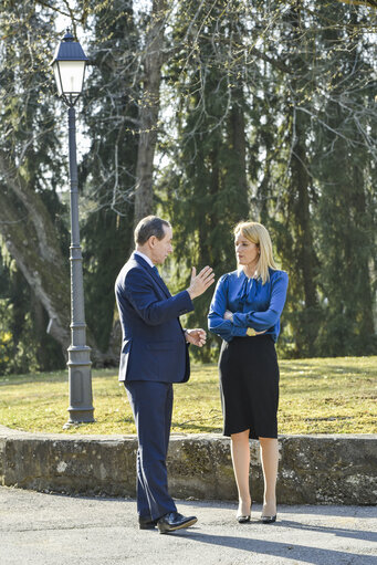 Fotografija 8: Official Visit of Roberta METSOLA, EP President to Slovenia - Meeting with Tomasz GRODZKI, Marshal of the Senate of the Republic of Poland