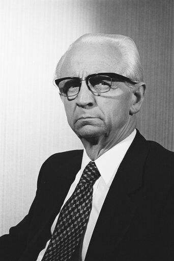 Portrait of Lucien RADOUX, in Strasbourg, France, April 1982.