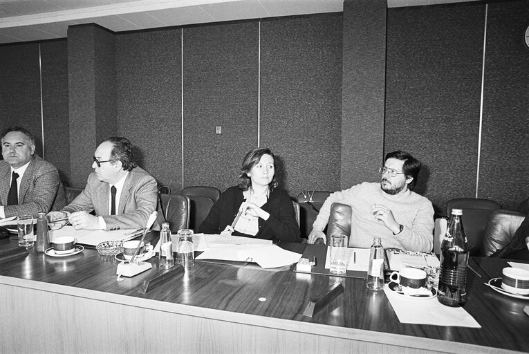 Meeting with civil servants in Luxembourg, April 1982.