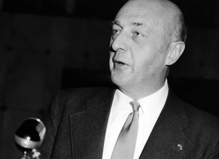 EC Vice President Sicco MANSHOLT during a session in Strasbourg, France, September 13, 1959.