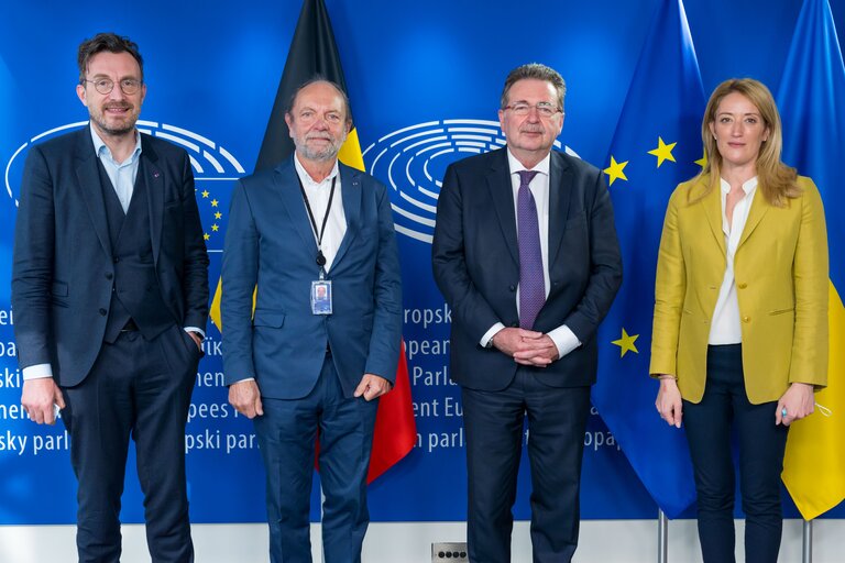 Roberta METSOLA, EP President meets with Rudi VERVOORT, Minister-President of the Government of the Brussels-Capital Region and Pascal SMET, Secretary of State for the Brussels-Capital Region
