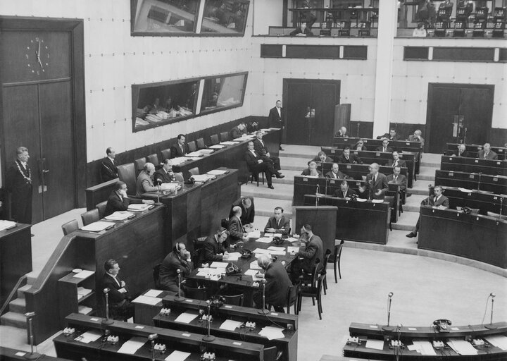 A session in Strasbourg, France, December 16, 1958.