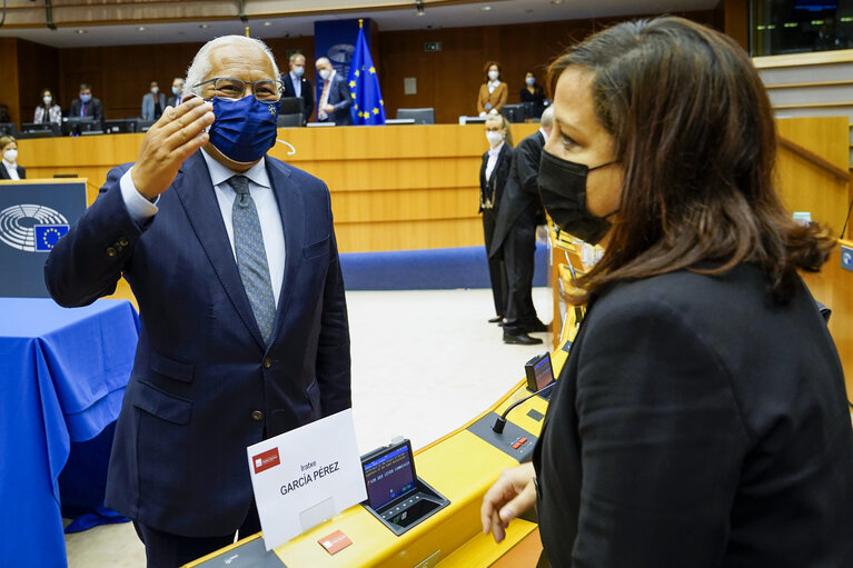 Fotografija 3: EP Plenary session - Ceremonie of the signature of the Joint declaration for the Conference of the Future of Europe