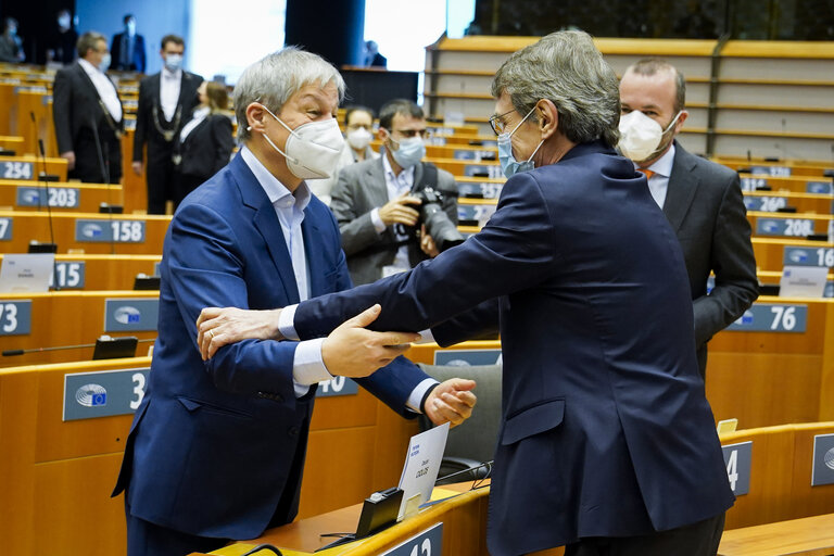 Fotografija 4: EP Plenary session - Ceremonie of the signature of the Joint declaration for the Conference of the Future of Europe