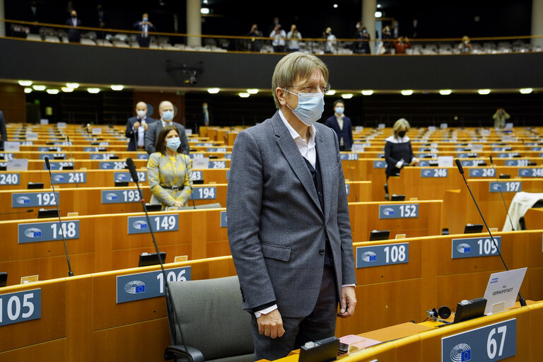 Fotografija 6: EP Plenary session - Ceremonie of the signature of the Joint declaration for the Conference of the Future of Europe