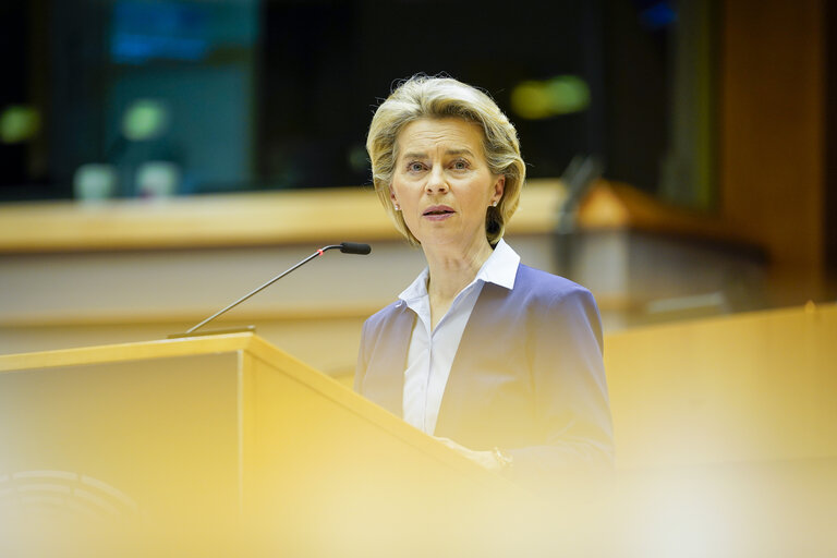 Fotografija 19: EP Plenary session - Ceremonie of the signature of the Joint declaration for the Conference of the Future of Europe