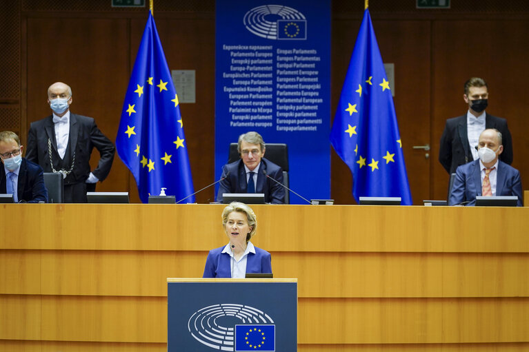 Fotografija 22: EP Plenary session - Ceremonie of the signature of the Joint declaration for the Conference of the Future of Europe