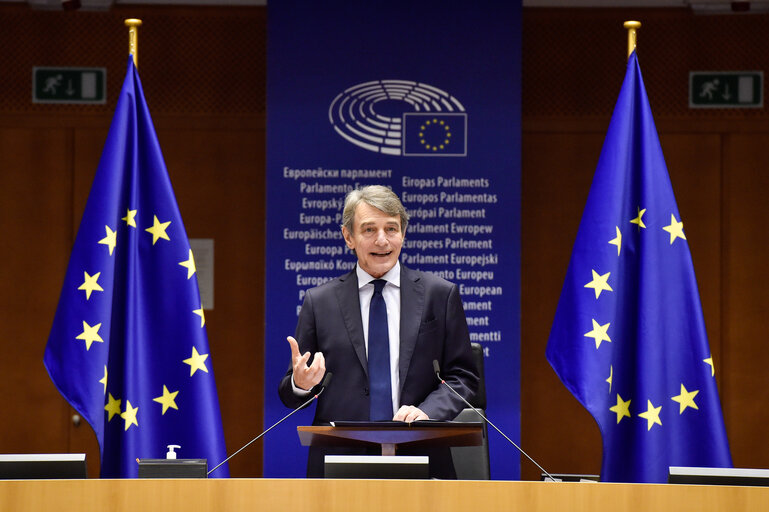 Foto 45: EP Plenary session - Ceremony of the signature of the Joint declaration for the Conference of the Future of Europe