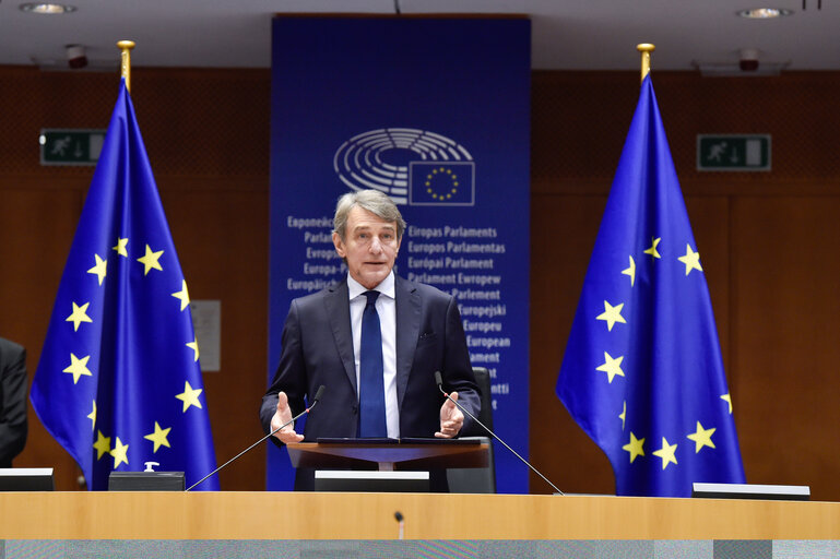 Foto 1: EP Plenary session - Ceremony of the signature of the Joint declaration for the Conference of the Future of Europe