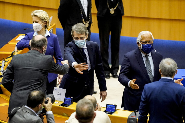 Foto 22: EP Plenary session - Ceremony of the signature of the Joint declaration for the Conference of the Future of Europe