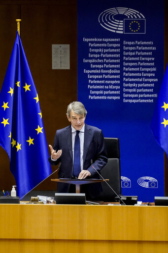 Foto 2: EP Plenary session - Ceremony of the signature of the Joint declaration for the Conference of the Future of Europe