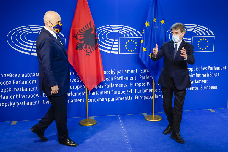 Foto 14: David SASSOLI, EP President meets with Edi RAMA, Albanese Prime Minister