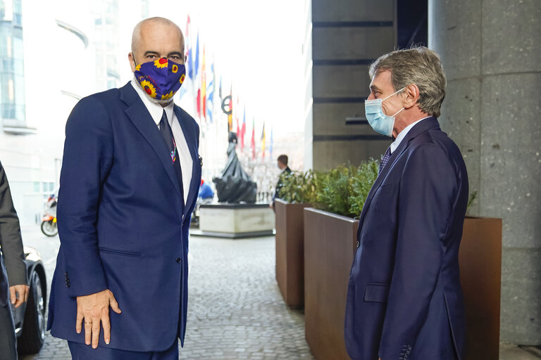 Φωτογραφία 17: David SASSOLI, EP President meets with Edi RAMA, Albanese Prime Minister