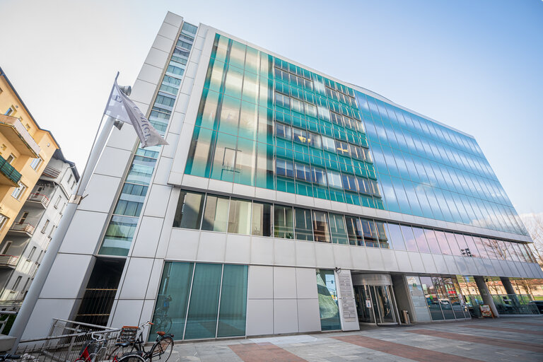 Fotagrafa 2: General view of the STA's  building, Slovenian Press Agency headquartersPress freedom in the EU - Stockshot in Ljubljana, Slovenia