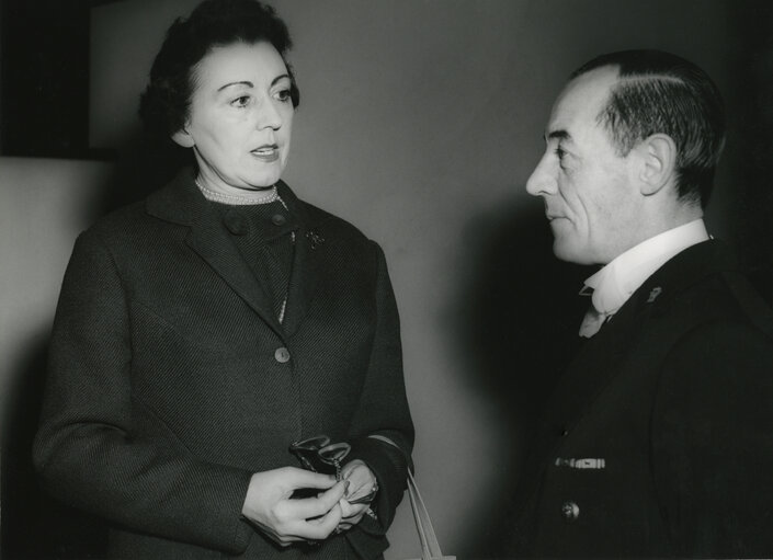 Marguerite de RIEMAECKER-LEGOT in Common Parliamentary Assembly in january 1959