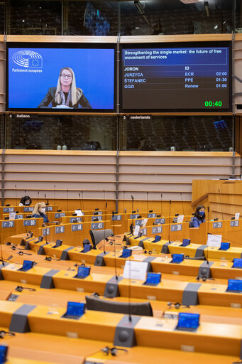 Foto 25: EP plenary session.- Strengthening the single market: the future of free movement of services