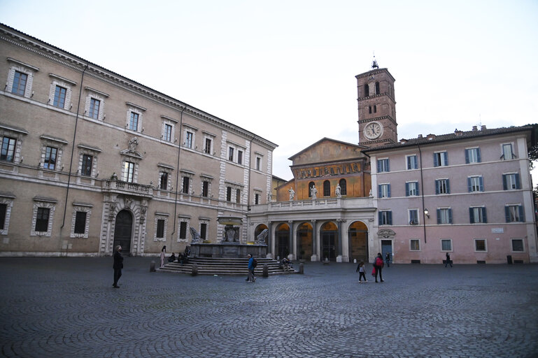 Empty streets of Rome during the second lockdown period imposed by the authorities to stop the spread of COVID-19 virus.