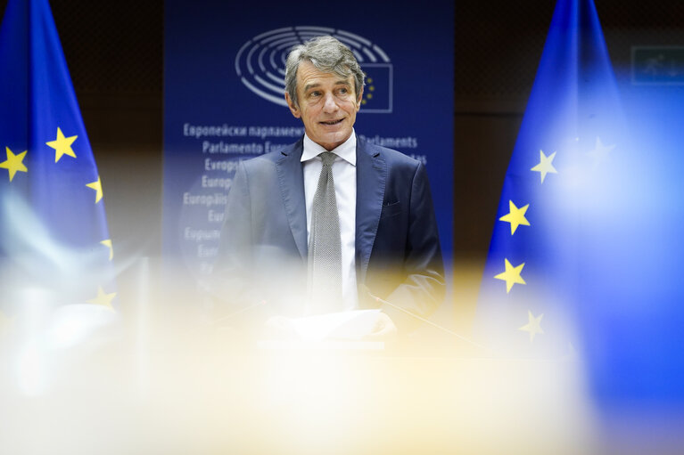 EP plenary session -  Announcement of the Sakharov Prize 2020 by David SASSOLI, EP President