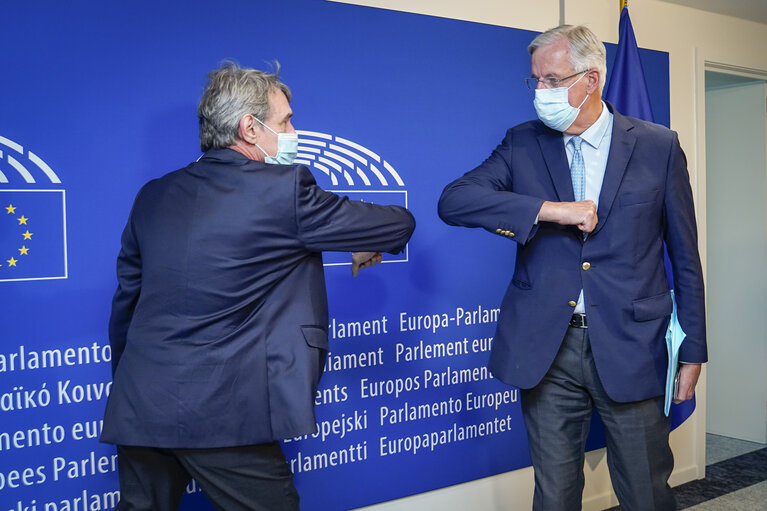 Davis SASSOLI, EP President meeting with Michel BARNIER, Head of the Task Force for Relations with the United Kingdom
