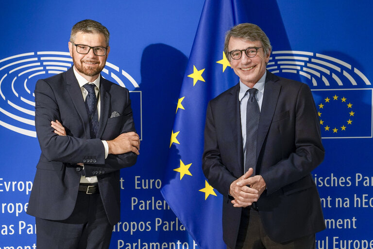 Foto 1: David SASSOLI, EP President meets with Marco DREOSTO MEP