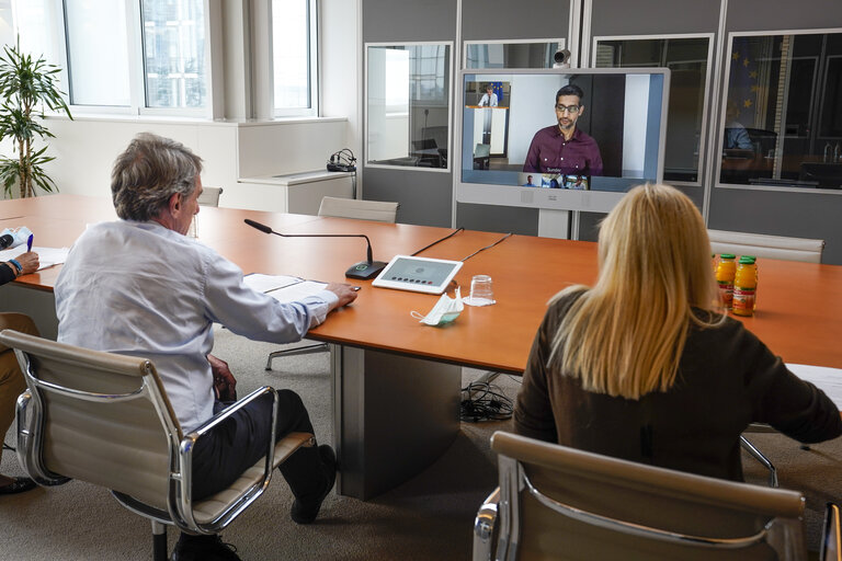David SASSOLI, EP President meets with Mr Sundar PICHAI, CEO of Google-Videoconference meeting