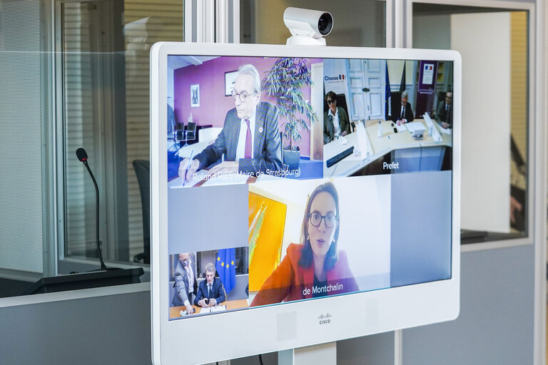 Videomeeting between David SASSOLI, EP President and Amelie de MONTCHALIN, State Secretary for European Affairs of the French Republic