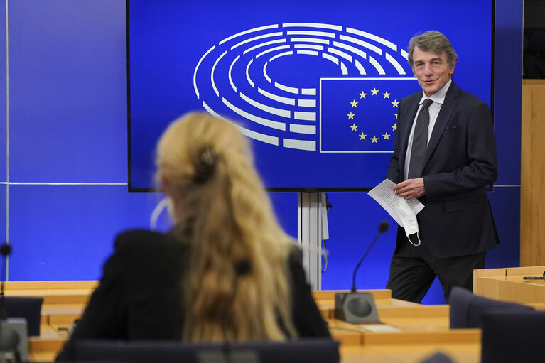 Press conference by David SASSOLI, EP President on the Multiannual Financial Framework (MFF)
