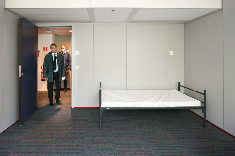 David SASSOLI, EP President visits the EP Kohl building which will be used as a temporary residence for women in a difficult situation in the context of the COVID-19