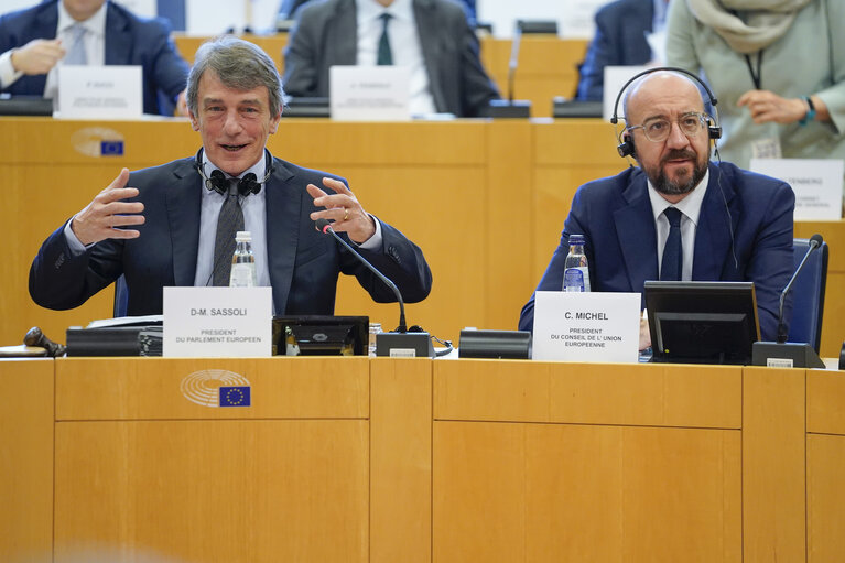 Meeting of the EP Conference of Presidents with the participation of Charles MICHEL, President of the European Council