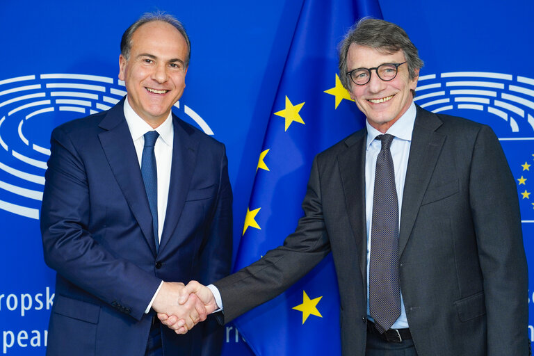 David SASSOLI, EP President meets with Gianfranco BATTISTI, Chief Executive Officer and General Manager of Ferrovie dello Stato Italiane