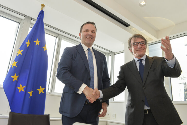 David SASSOLI, EP President meets with Oliver SPASOVSKI, Prime Minister of the Republic of North Macedonia - Bilateral meeting