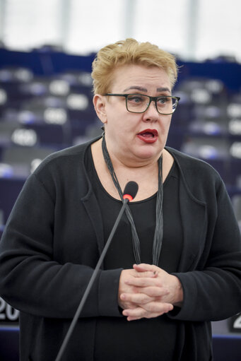 Foto 4: Sirpa PIETIKAINEN in the EP in Strasbourg