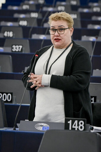 Foto 2: Sirpa PIETIKAINEN in the EP in Strasbourg