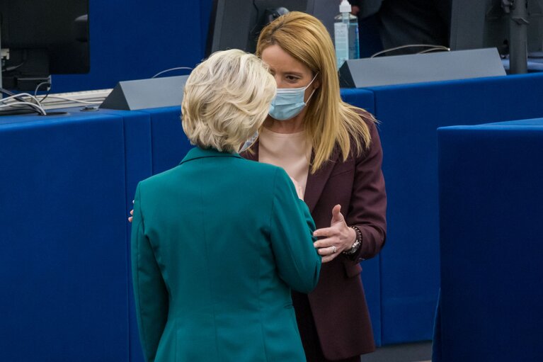 Fotografie 13: EP Plenary session - Question Time to Ursula von der LEYEN, President of the European Commission - Two years on, implementation of the political priorities