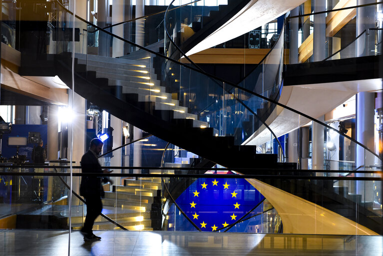 Spiral staircase in the LOW building in Strasbourg