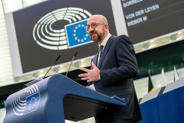 Fotografi 38: EP Plenary session - Conclusions of the European Council meeting of 24-25 March 2022: including the latest developments of the war against Ukraine and the EU sanctions against Russia and their implementation