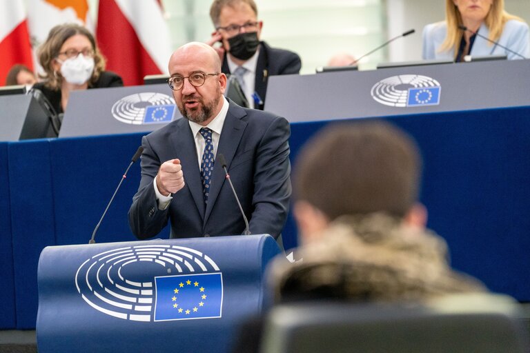 Fotografi 32: EP Plenary session - Conclusions of the European Council meeting of 24-25 March 2022: including the latest developments of the war against Ukraine and the EU sanctions against Russia and their implementation