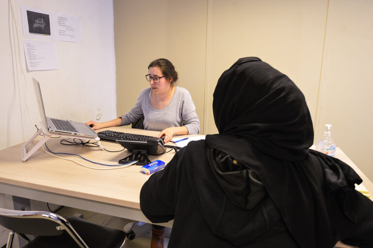 Homeless help centre in Brussels - Belgian Red Cross (Croix Rouge de Belgique) staff members  accompany  people in need through reinsertion.