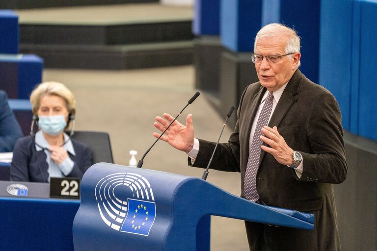 Fotografi 26: EP Plenary session - Conclusions of the European Council meeting of 24-25 March 2022: including the latest developments of the war against Ukraine and the EU sanctions against Russia and their implementation