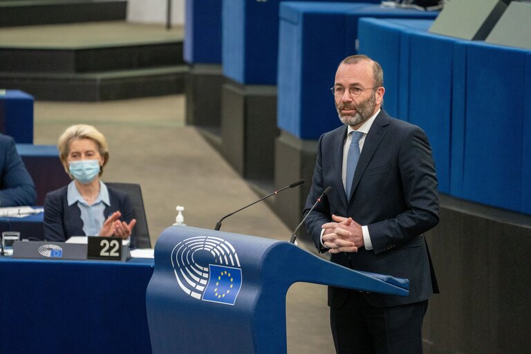 Fotografi 3: EP Plenary session - Conclusions of the European Council meeting of 24-25 March 2022: including the latest developments of the war against Ukraine and the EU sanctions against Russia and their implementation