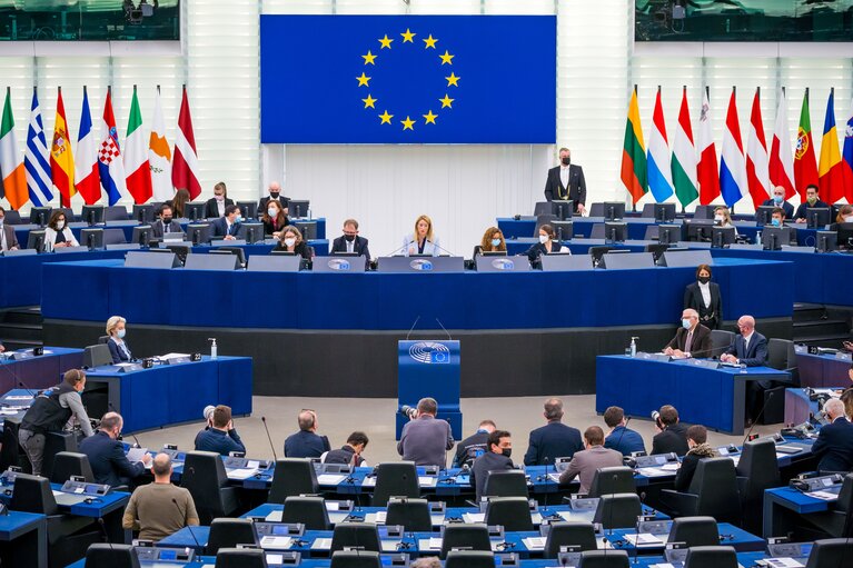 Foto 10: EP Plenary session - Key debate - Conclusions of the European Council meeting of 24-25 March 2022 - including the latest developments of the war against Ukraine and the EU sanctions against Russia and their implementation